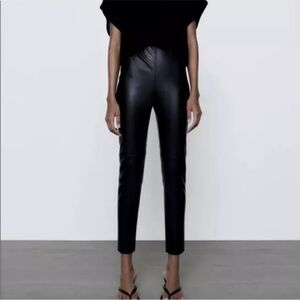 Zara high-waisted vegan leather pants